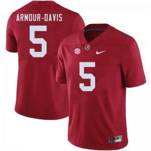 NCAA Men's Alabama Crimson Tide #5 Jalyn Armour-Davis Stitched College 2020 Nike Authentic Crimson Football Jersey QG17R50DR
